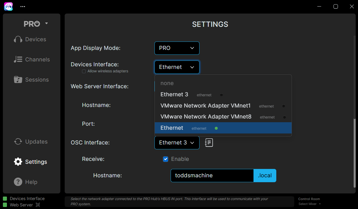 Select Interface